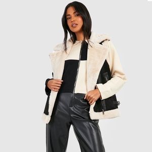 NWOT FAUX FUR AVIATOR VEST